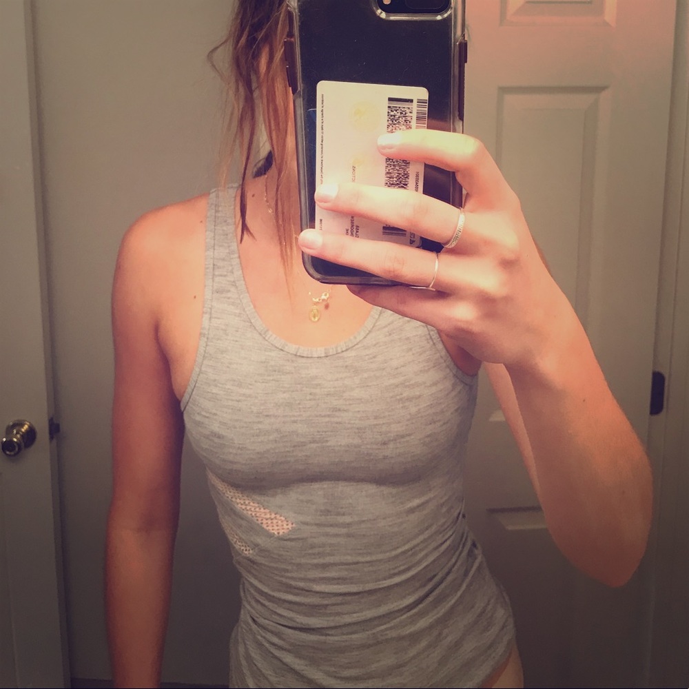 Workout tank with back cut out. SUPER CUTE ON!
